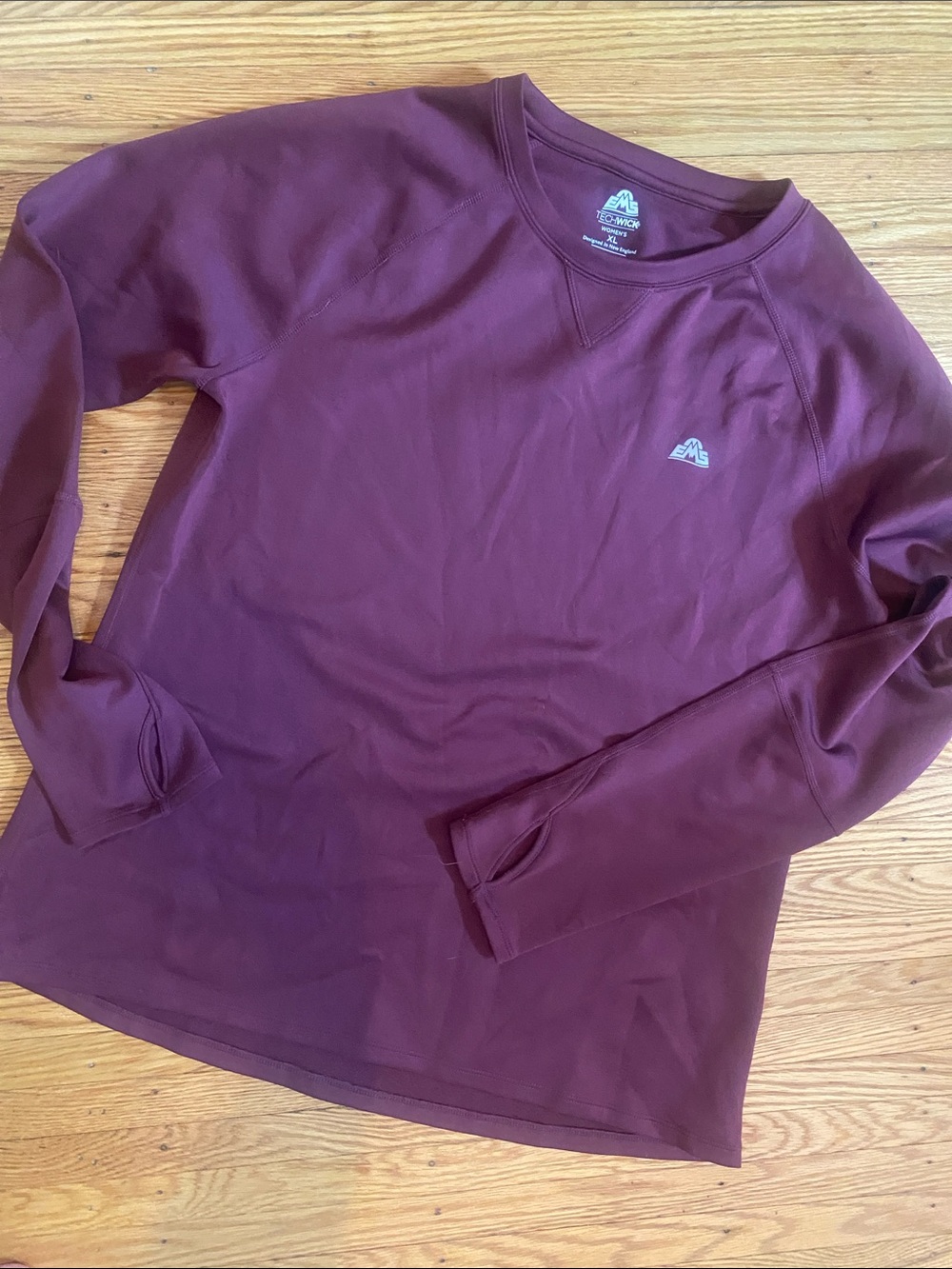 EMS INSULATED Women's long Sleeve Crew Tee - Burgundy